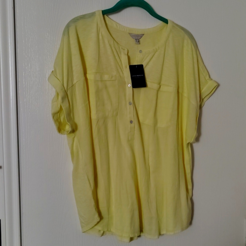 Yellow Lucky Brand T-Shirt